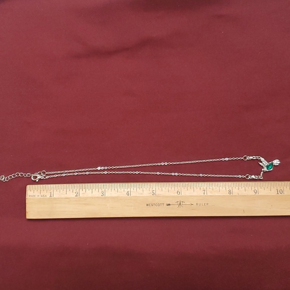 NWOT Rhinestone Hummingbird Silver Necklace - Picture 5 of 5